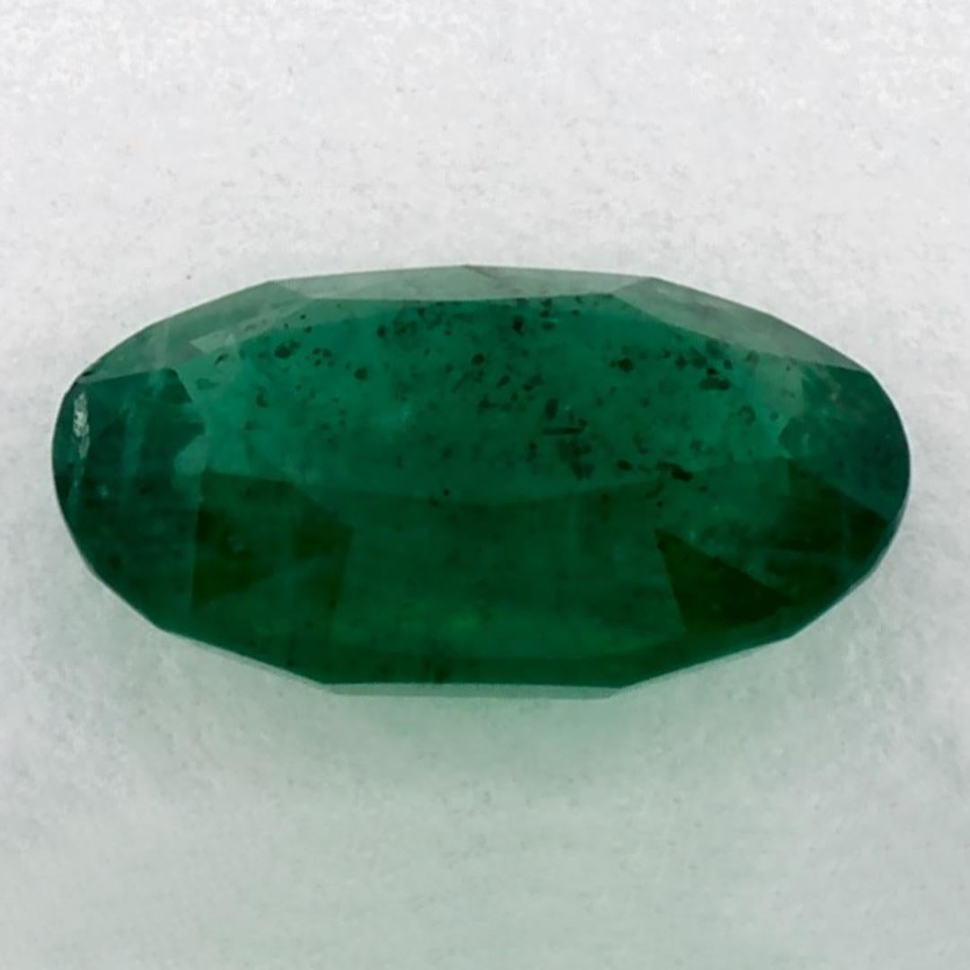 0.95 Ct Emerald Oval Loose Gemstone In New Condition In Fort Lee, NJ