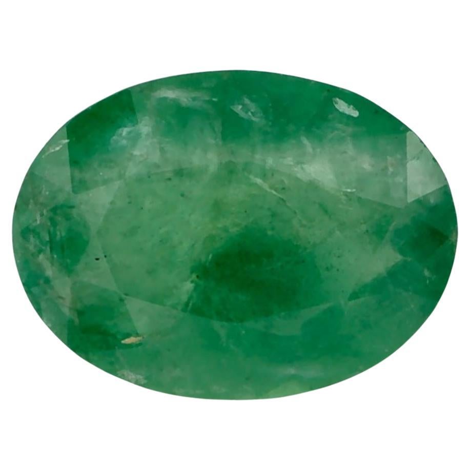 0.95 Karat Smaragd Oval Loser Edelstein im Angebot