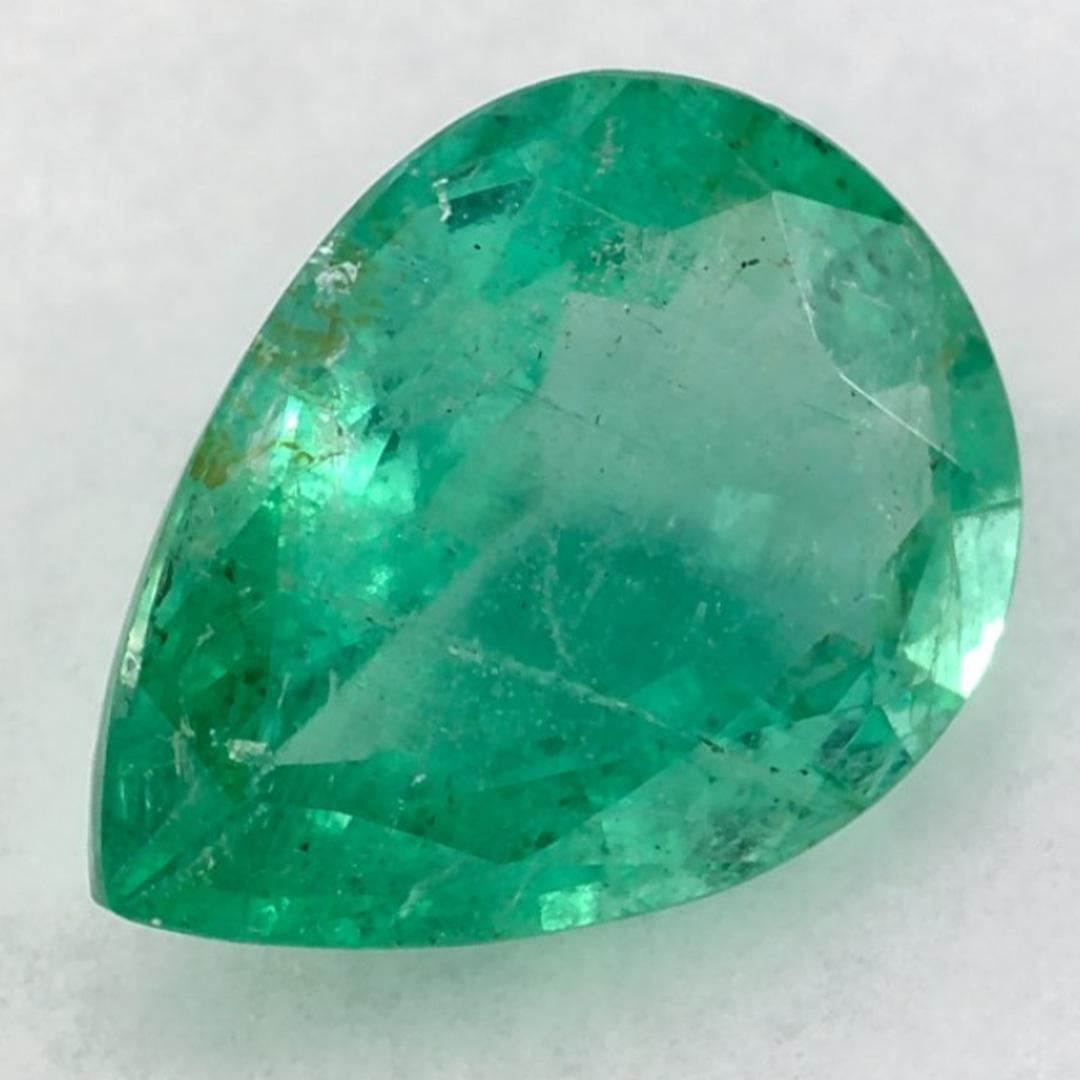 Pear Cut 0.95 Ct Emerald Pear Loose Gemstone For Sale