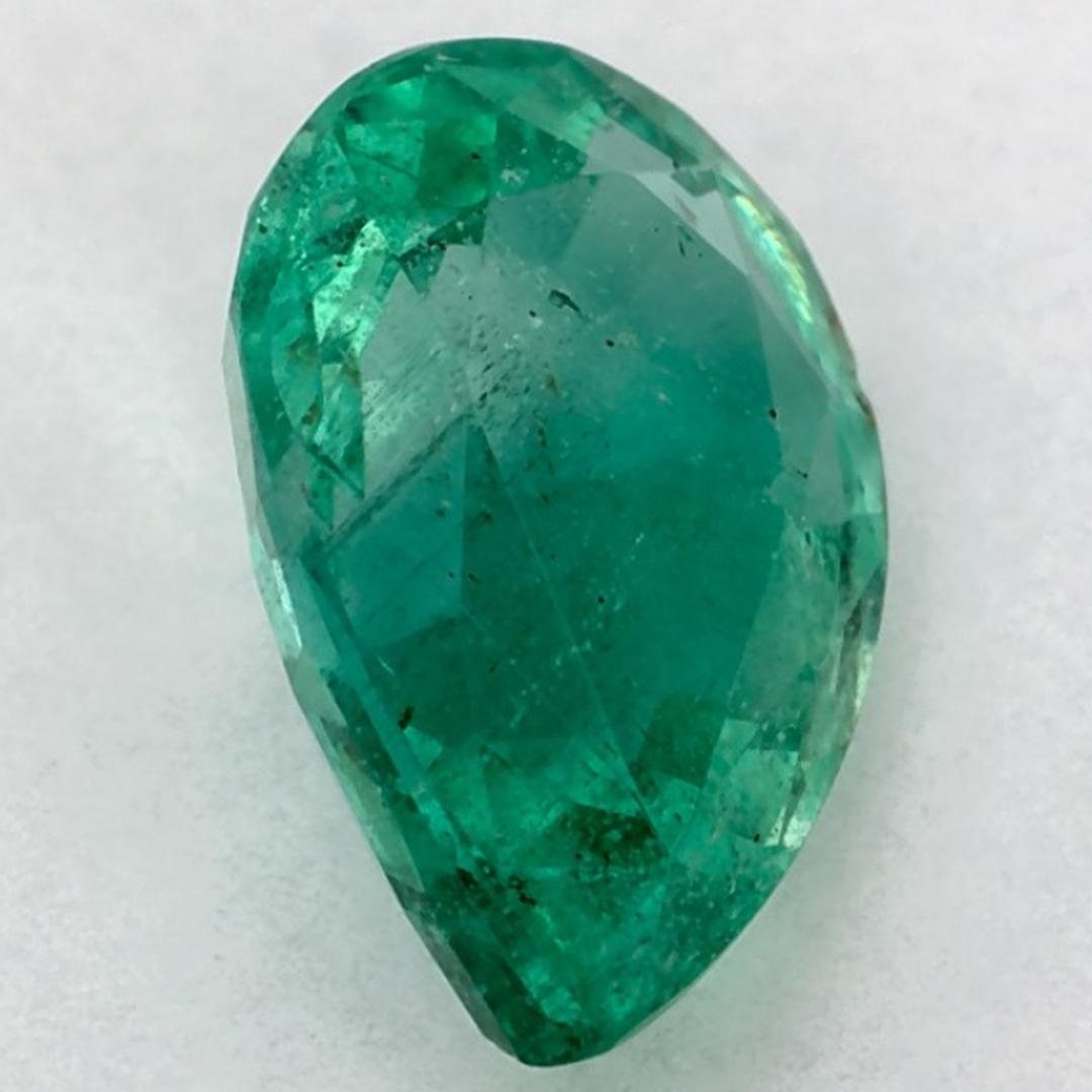 0.95 Ct Emerald Pear Loose Gemstone For Sale 2