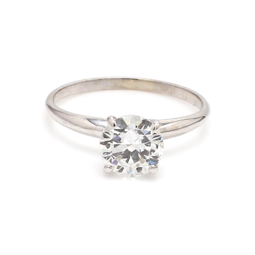 Donna 0,95 CT F SI2 Anello Solitario Brilliante Rotondo in vendita