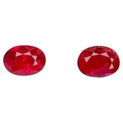 0.95 Ct  GIA Certificate Pair Ruby Natural Unheated Burma Ruby Pigeon Blood