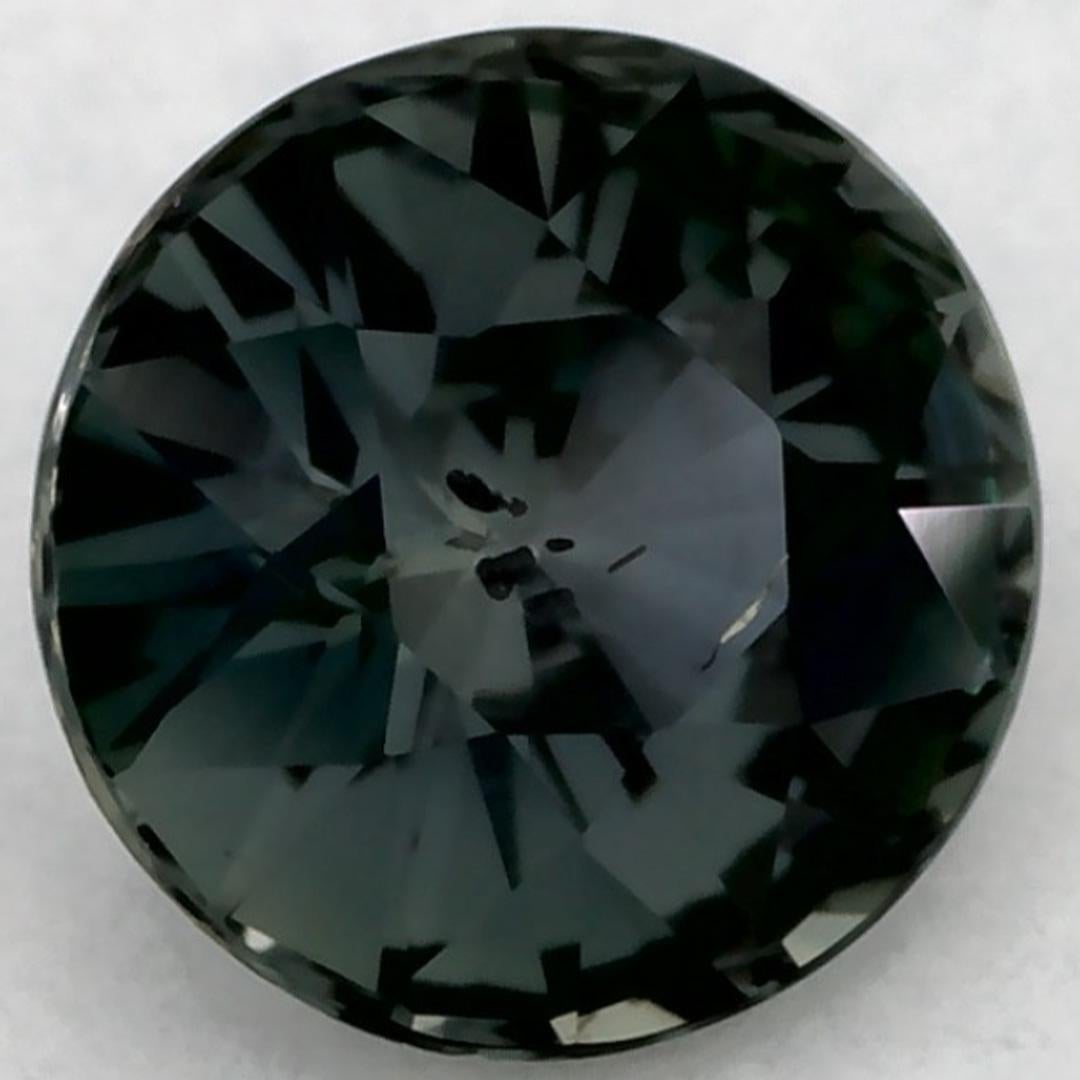 Taille ronde 0.95 Ct Green Sapphire Round Loose Gemstone (Saphir vert rond en vrac) en vente