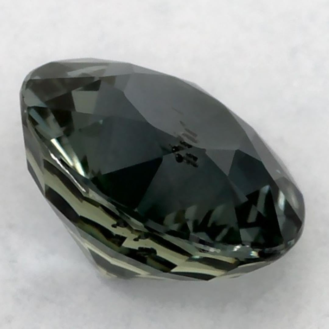0.95 Ct Green Sapphire Round Loose Gemstone (Saphir vert rond en vrac) en vente 1