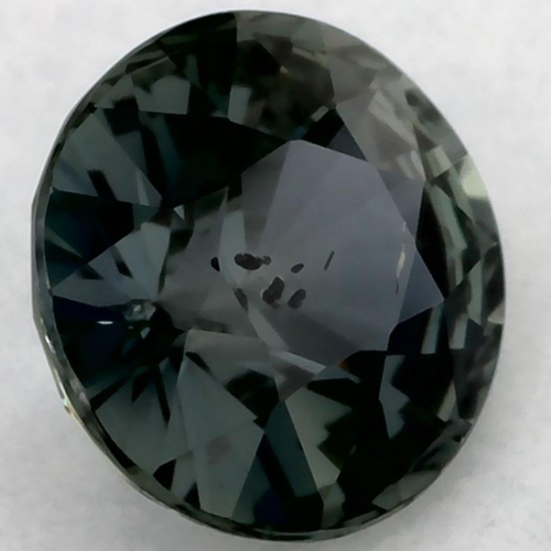 0.95 Ct Green Sapphire Round Loose Gemstone (Saphir vert rond en vrac) en vente 2