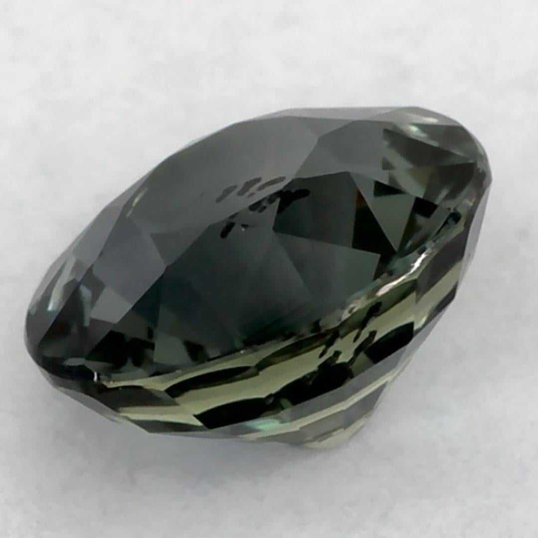 0.95 Ct Green Sapphire Round Loose Gemstone (Saphir vert rond en vrac) en vente 3