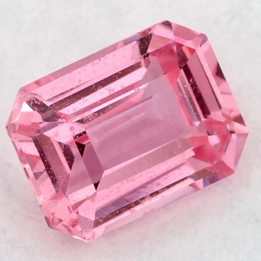 Taglio smeraldo 0.95 carati di zaffiro rosa ottagonale sfuso in vendita