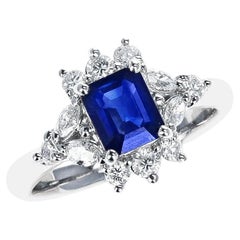 Vintage 0.95 ct. Sapphire and Diamond Engagement Ring, Platinum
