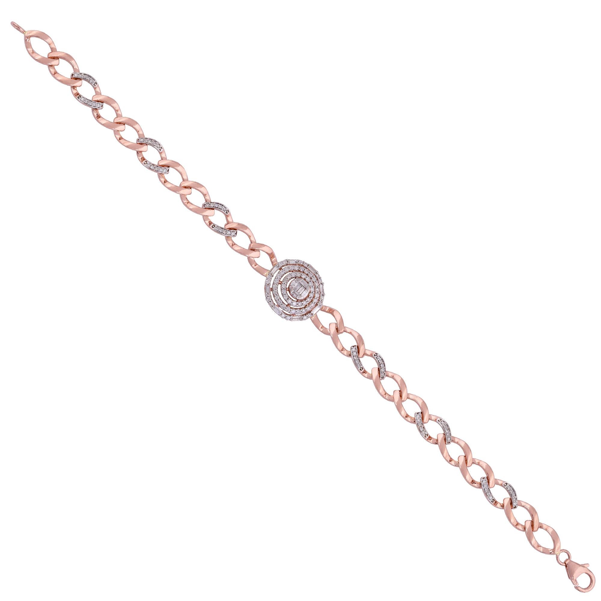 Item Code :- SEBR-4062A
Gross Wt. :- 13.37 gm
18k Solid Rose Gold Wt. :- 13.18 gm
Natural Diamond Wt. :- 0.95 Ct. ( AVERAGE DIAMOND CLARITY SI1-SI2 & COLOR H-I )
Bracelet Length :- 7 Inch
✦ Sizing
.....................
We can adjust most items to