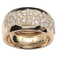 0.95 Carat White Pavé Diamonds Comfort Band Ring 18 Karat Rose Gold