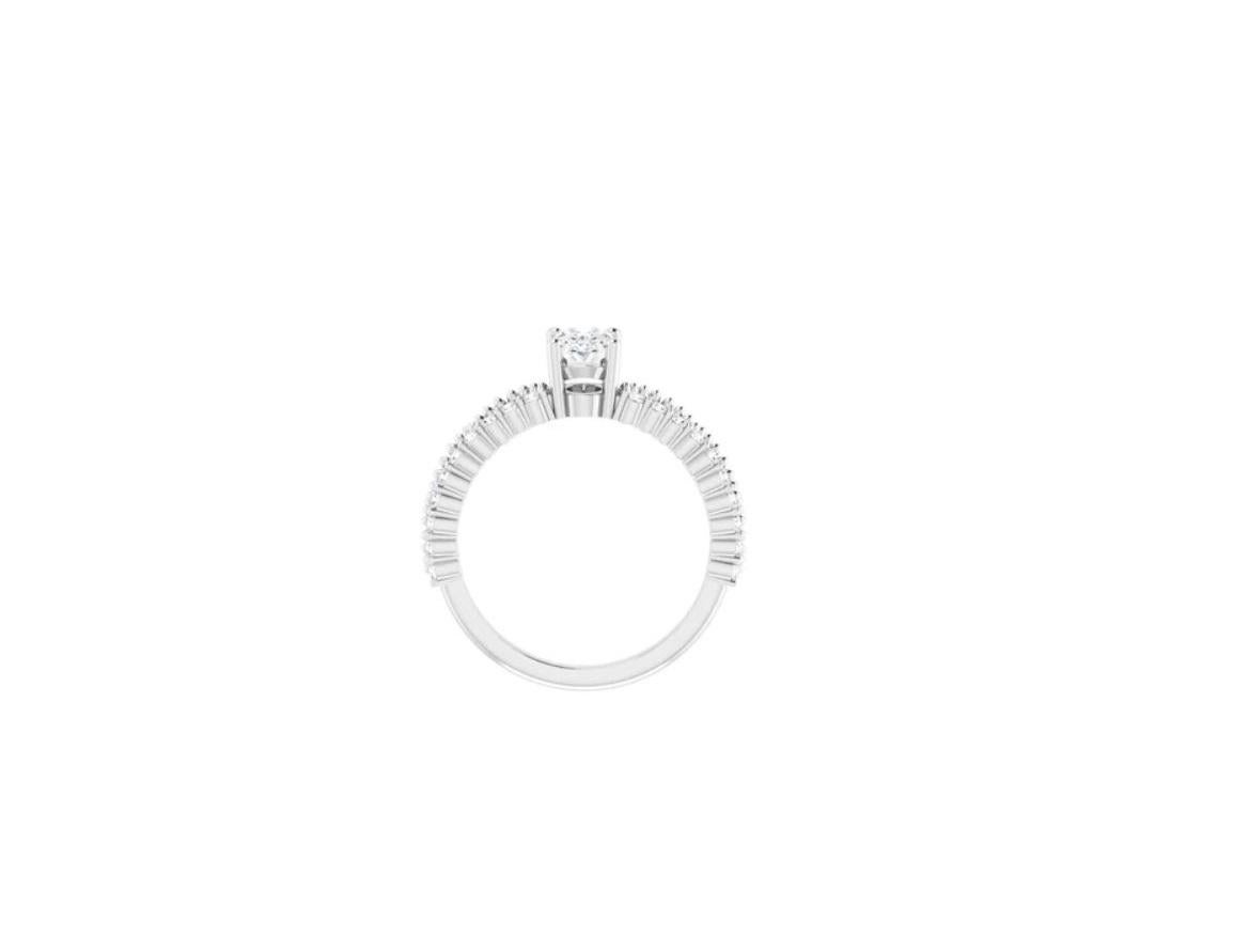 For Sale:  0.95 TCW Crown Inspired Oval Solitaire Engagement Ring 9