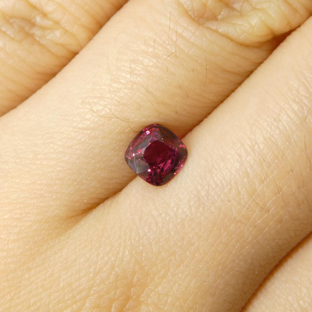 Women's or Men's 0.95ct Cushion Red Jedi Spinel from Sri Lanka For Sale
