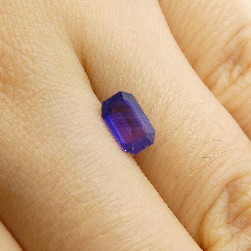 0,95 Karat Blauer/Rosafarbener Parti-Saphir im Smaragdschliff aus Madagaskar, unerhitzt im Angebot 11