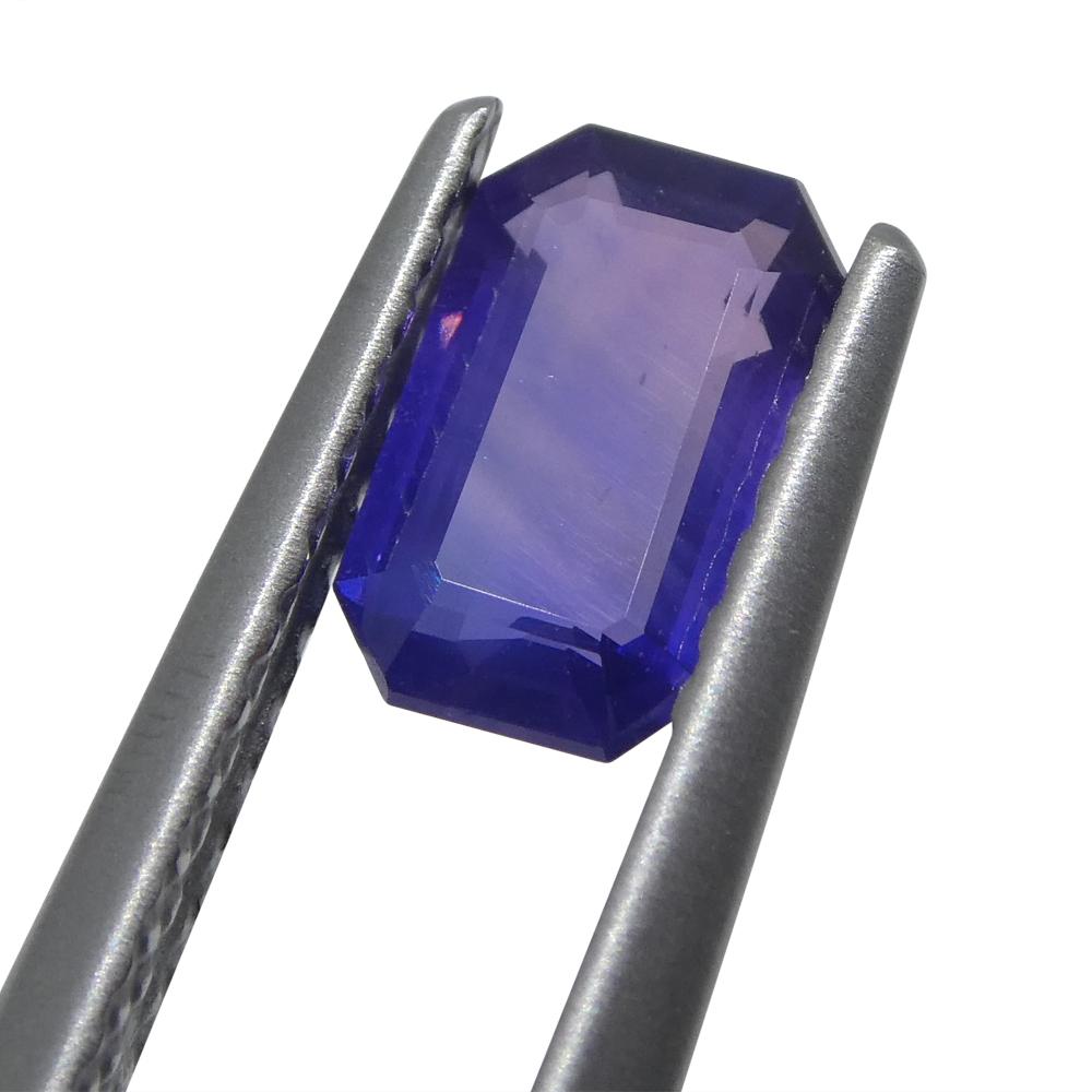 0,95 Karat Blauer/Rosafarbener Parti-Saphir im Smaragdschliff aus Madagaskar, unerhitzt im Angebot 14