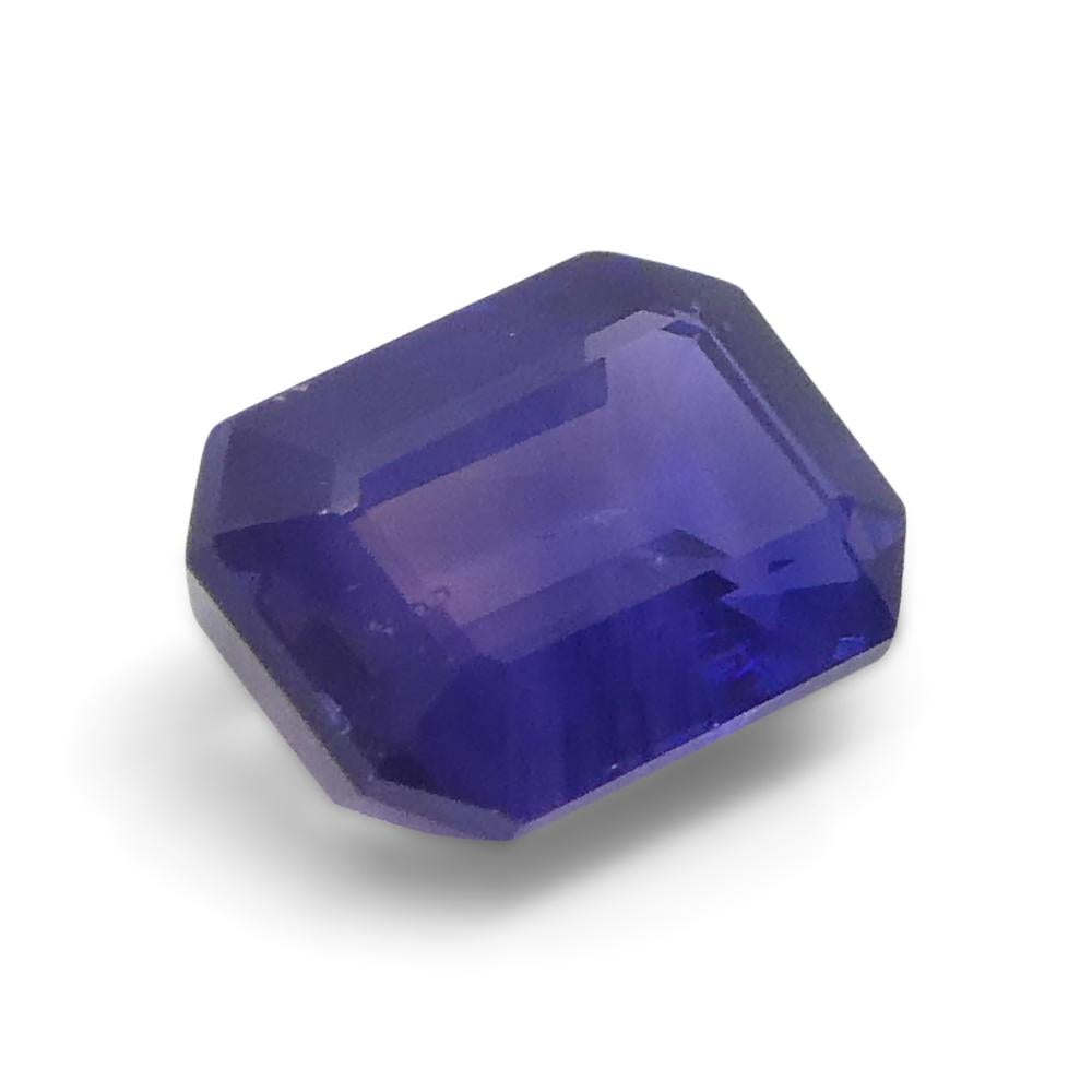 0,95 Karat Blauer/Rosafarbener Parti-Saphir im Smaragdschliff aus Madagaskar, unerhitzt im Angebot 3