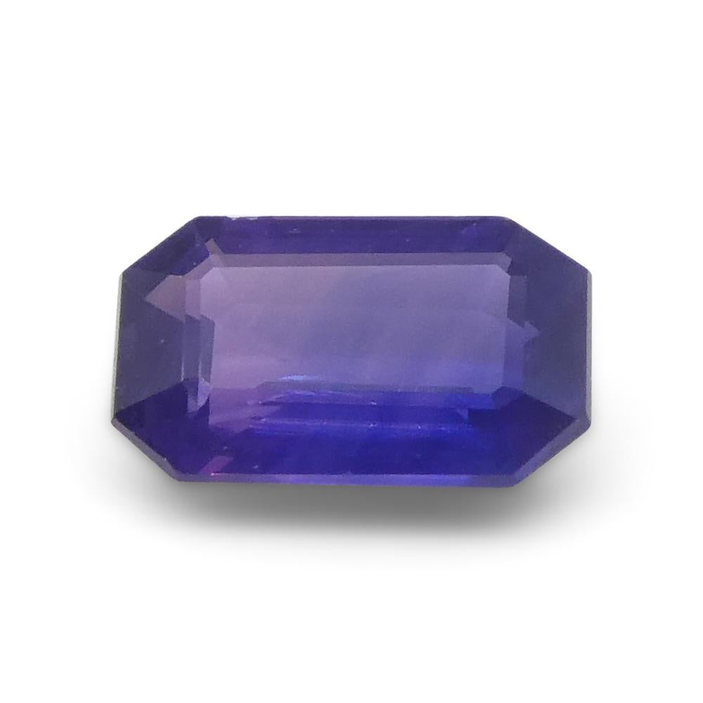 0,95 Karat Blauer/Rosafarbener Parti-Saphir im Smaragdschliff aus Madagaskar, unerhitzt im Angebot 4