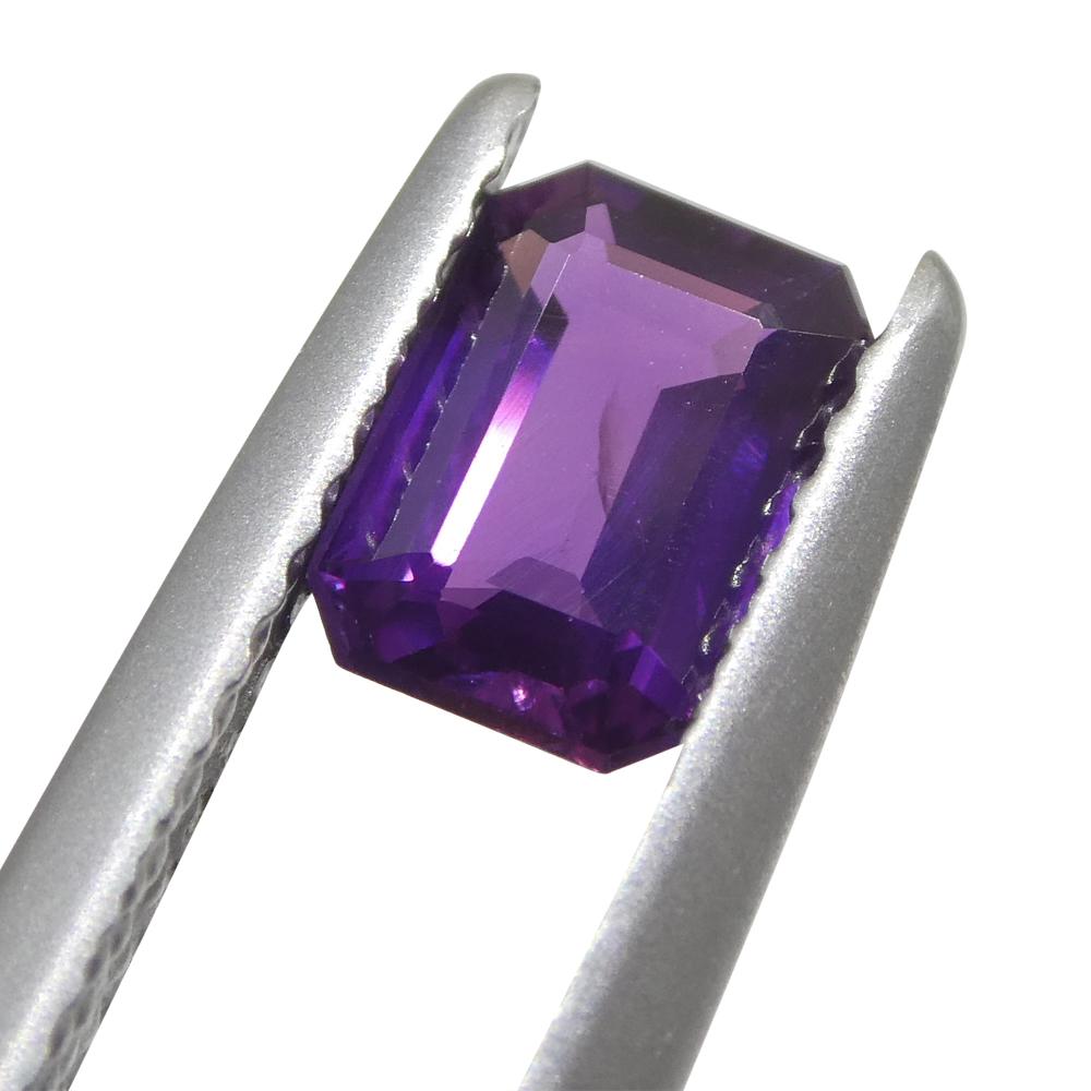 0.95ct Emerald Cut Purple Sapphire from East Africa, Unheated For Sale 6