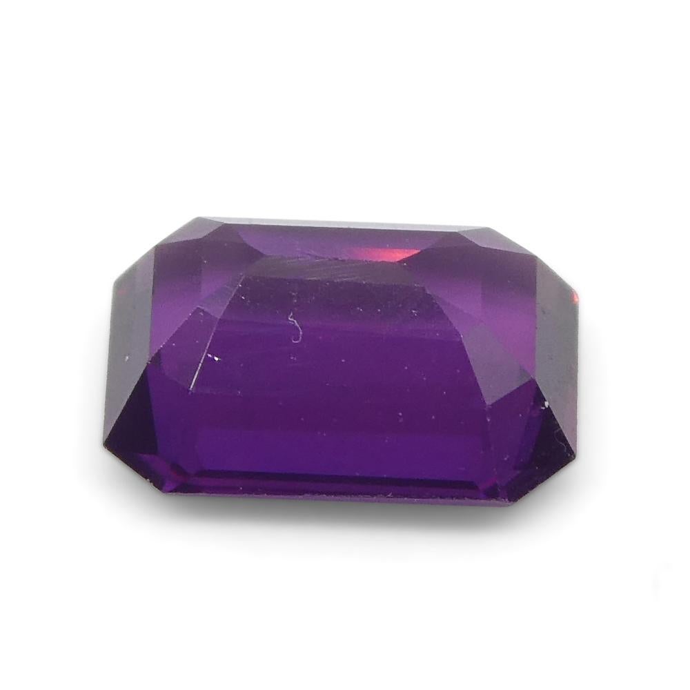 0.95ct Emerald Cut Purple Sapphire from East Africa, Unheated For Sale 7