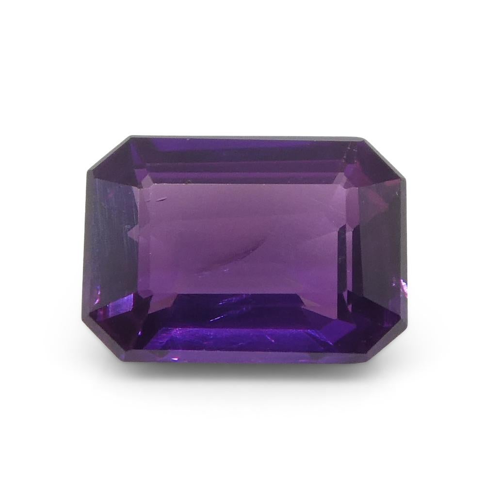 0.95ct Emerald Cut Purple Sapphire from East Africa, Unheated For Sale 8