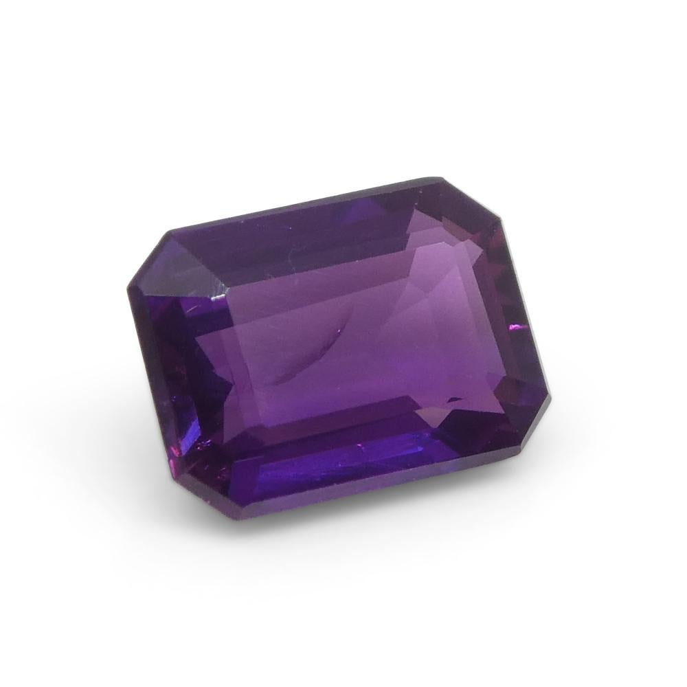 0.95ct Emerald Cut Purple Sapphire from East Africa, Unheated For Sale 9