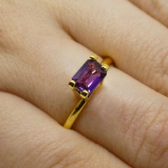 0.95ct Emerald Cut Purple Sapphire from East Africa, Unheated