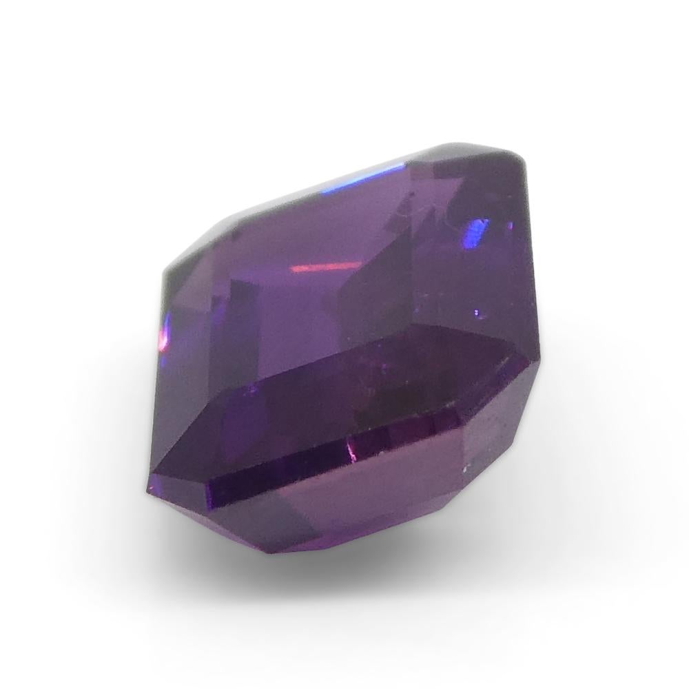0.95ct Emerald Cut Purple Sapphire from East Africa, Unheated For Sale 1