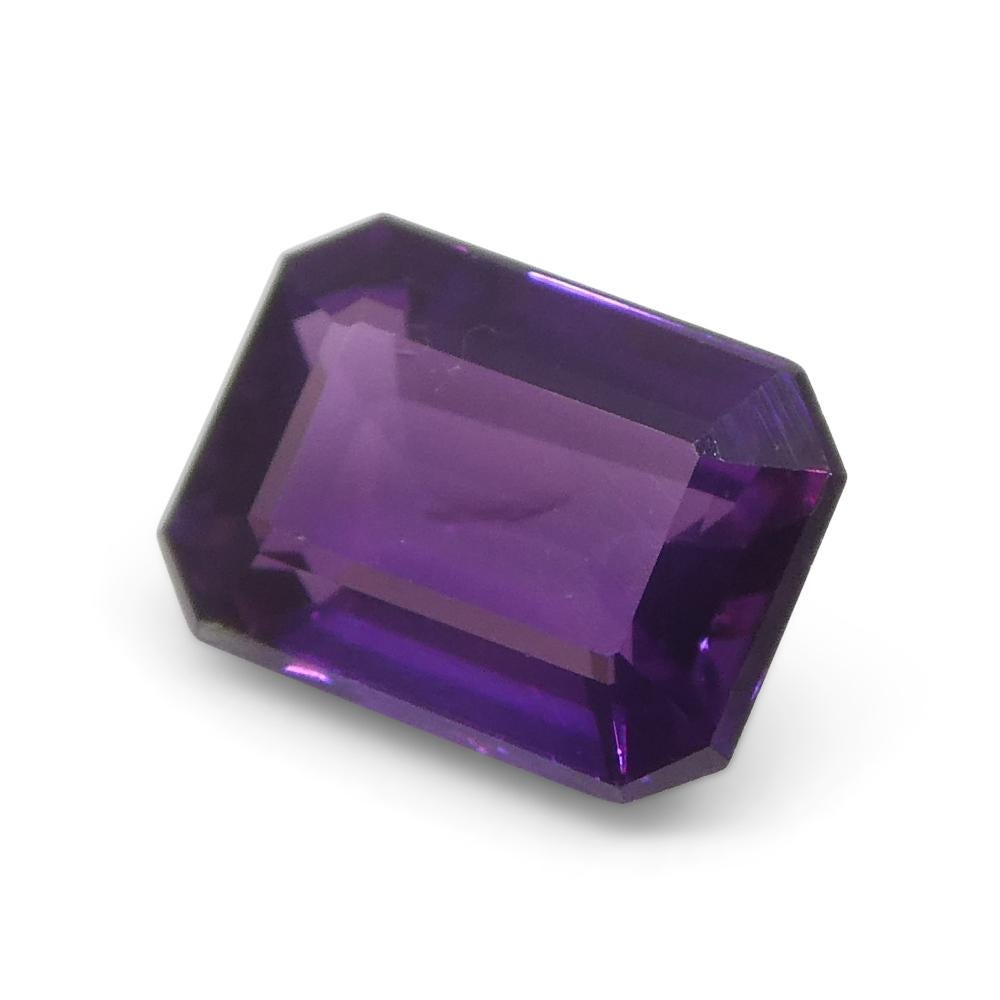 0.95ct Emerald Cut Purple Sapphire from East Africa, Unheated For Sale 2