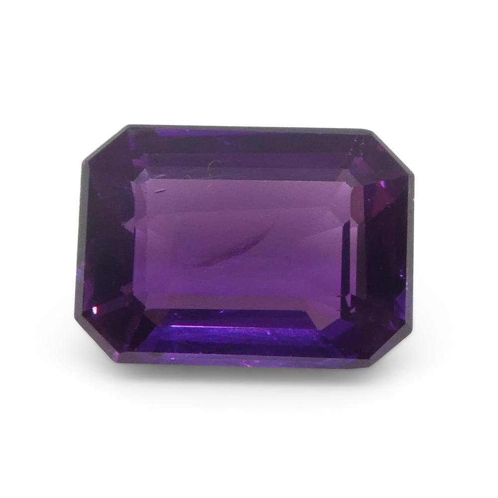 0.95ct Emerald Cut Purple Sapphire from East Africa, Unheated For Sale 3