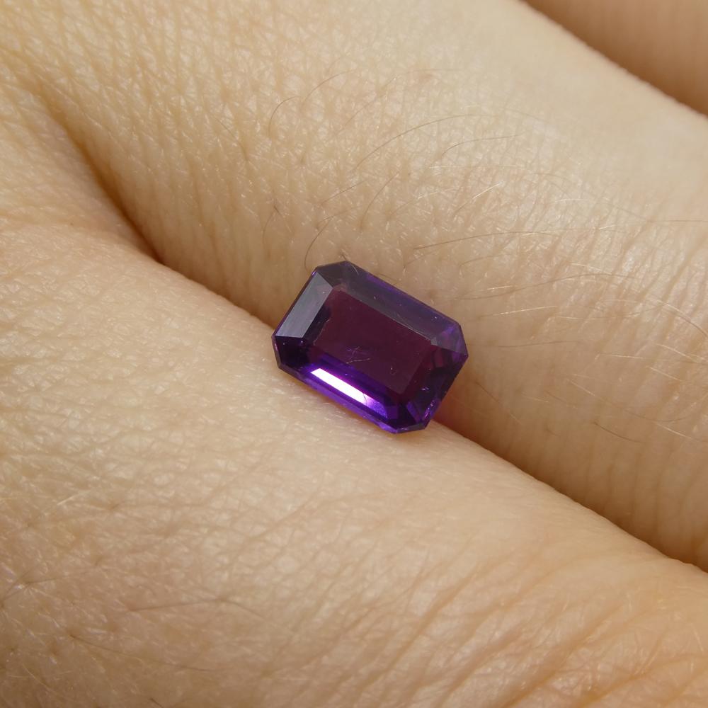 0.95ct Emerald Cut Purple Sapphire from East Africa, Unheated For Sale 5