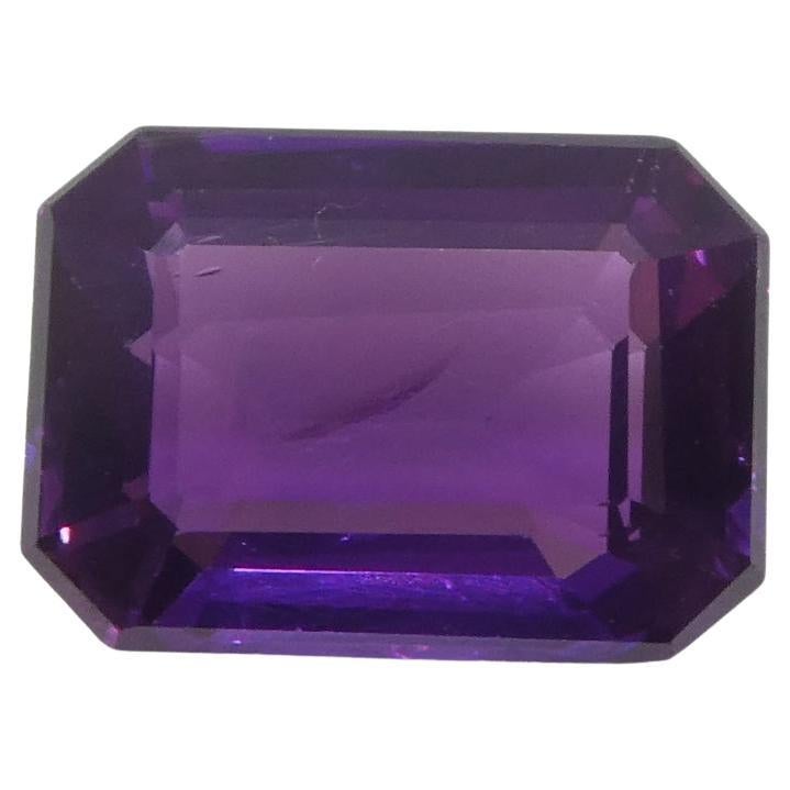0.95ct Emerald Cut Purple Sapphire from East Africa, Unheated For Sale