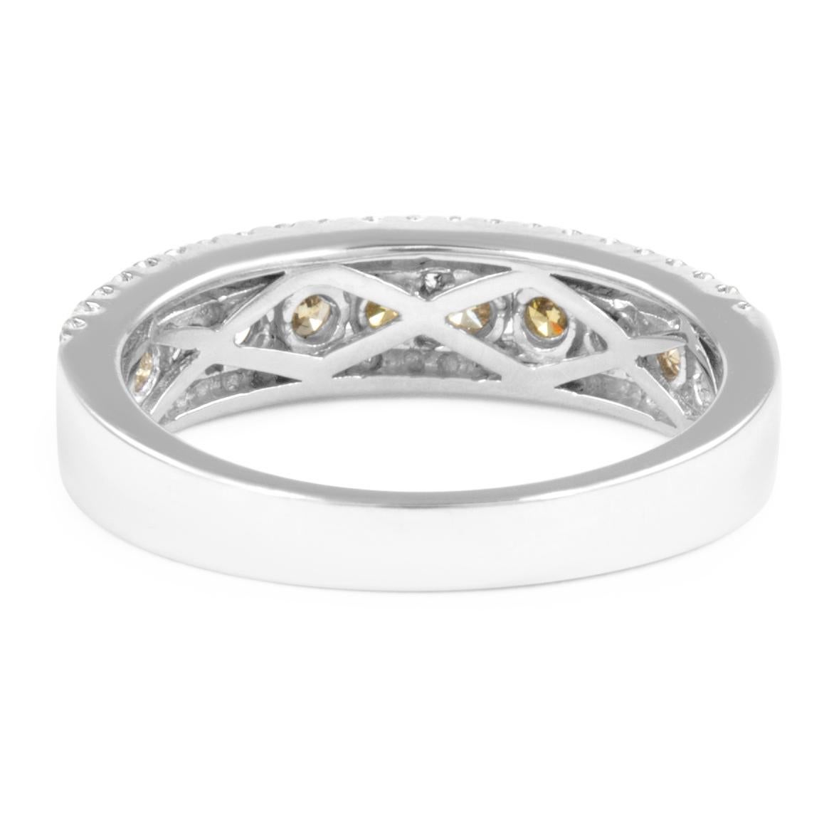 0.95ct Fancy Yellowish Brown Diamond Cocktail Ring 18k Two Tone In New Condition For Sale In BEVERLY HILLS, CA