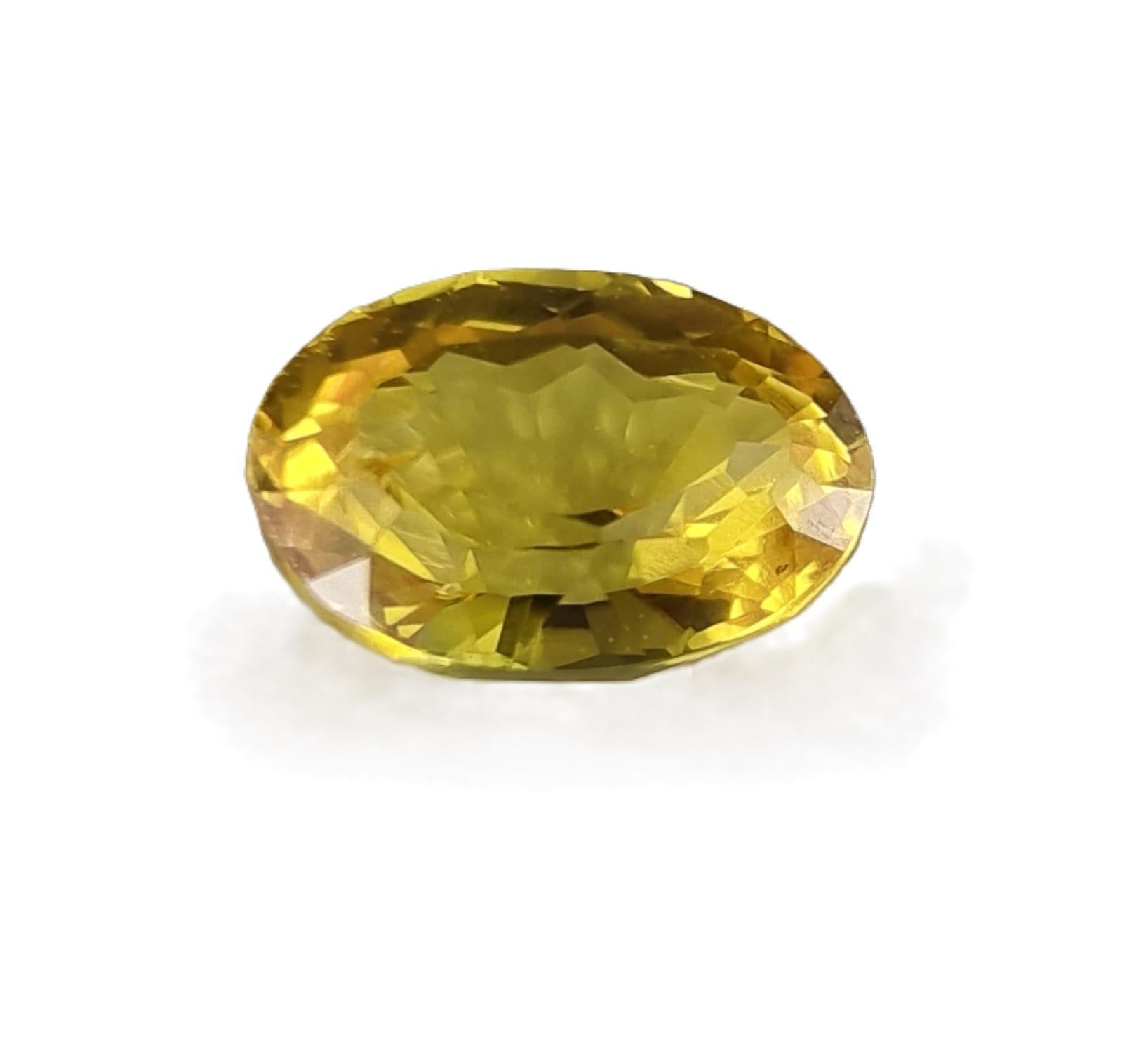 Women's or Men's 0.95ct Oval Natural UNHEATED Yellow SAPPHIRE Loose Gemstone EYE-CLEAN