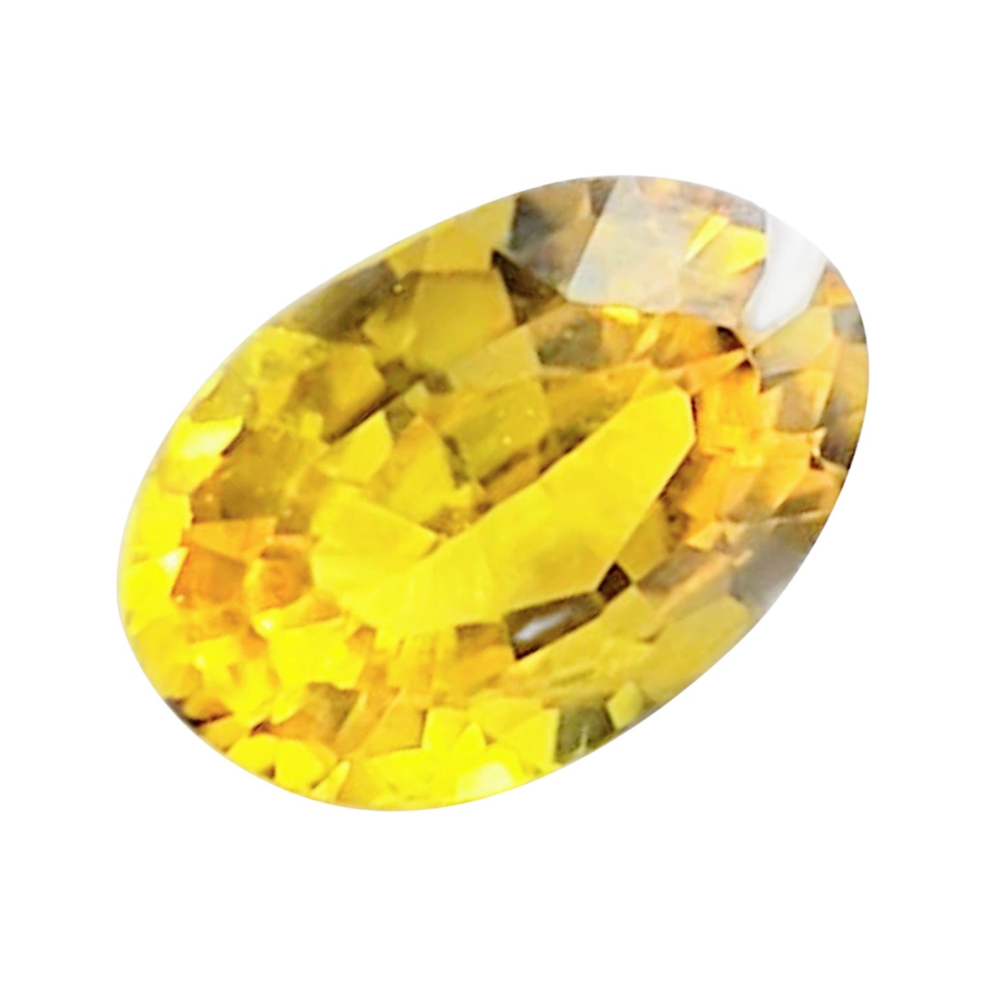 0.95ct Oval Natürlicher UNGEHEIZTER Gelber SAPPHIRE Loser Edelstein AUGENBLICK-REIN im Angebot