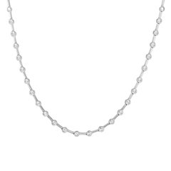 0.95ct Round Brilliant Cut Diamond Bezel Set Necklace