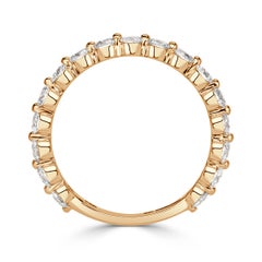 Fede nuziale con diamante rotondo taglio Brilliante da 0,95 carati in oro giallo champagne 18k