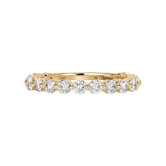0.95ct Round Brilliant Cut Diamond Wedding Band in 18k Champagne Yellow Gold