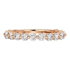 0.95ct Round Brilliant Cut Diamond Wedding Band in 18k Rose Gold