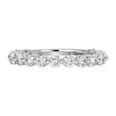 0.95ct Round Brilliant Cut Diamond Wedding Band in 18k White Gold
