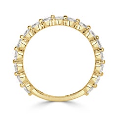 Jonc en or jaune 18k avec diamant rond de 0.95ct et taille brillante