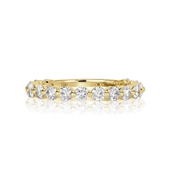 0.95ct Round Brilliant Cut Diamond Wedding Band in 18k Yellow Gold