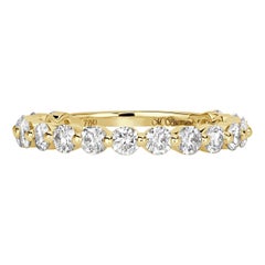 0.95ct Round Brilliant Cut Diamond Wedding Band in 18k Yellow Gold