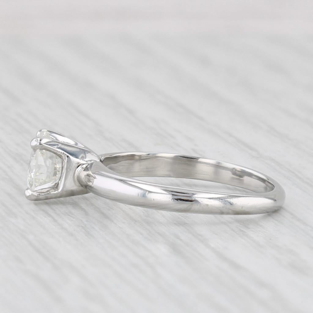 Women's or Men's 0.95ct Round Diamond Solitaire Engagement Ring Platinum Size 5.5 GIA For Sale
