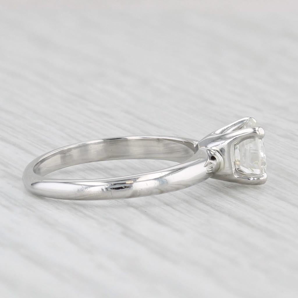 0.95ct Round Diamond Solitaire Engagement Ring Platinum Size 5.5 GIA For Sale 1
