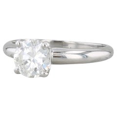 0.95ct Diamante Redondo Solitario Anillo de Compromiso Platino Talla 5.5 GIA