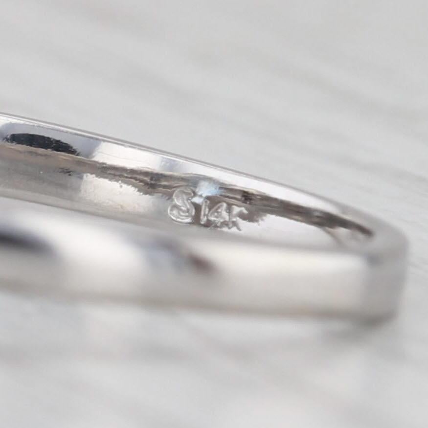 0.95ctw Aquamarine Diamond Ring 14k White Gold Bezel Set Oval Size 8.5 For Sale 3