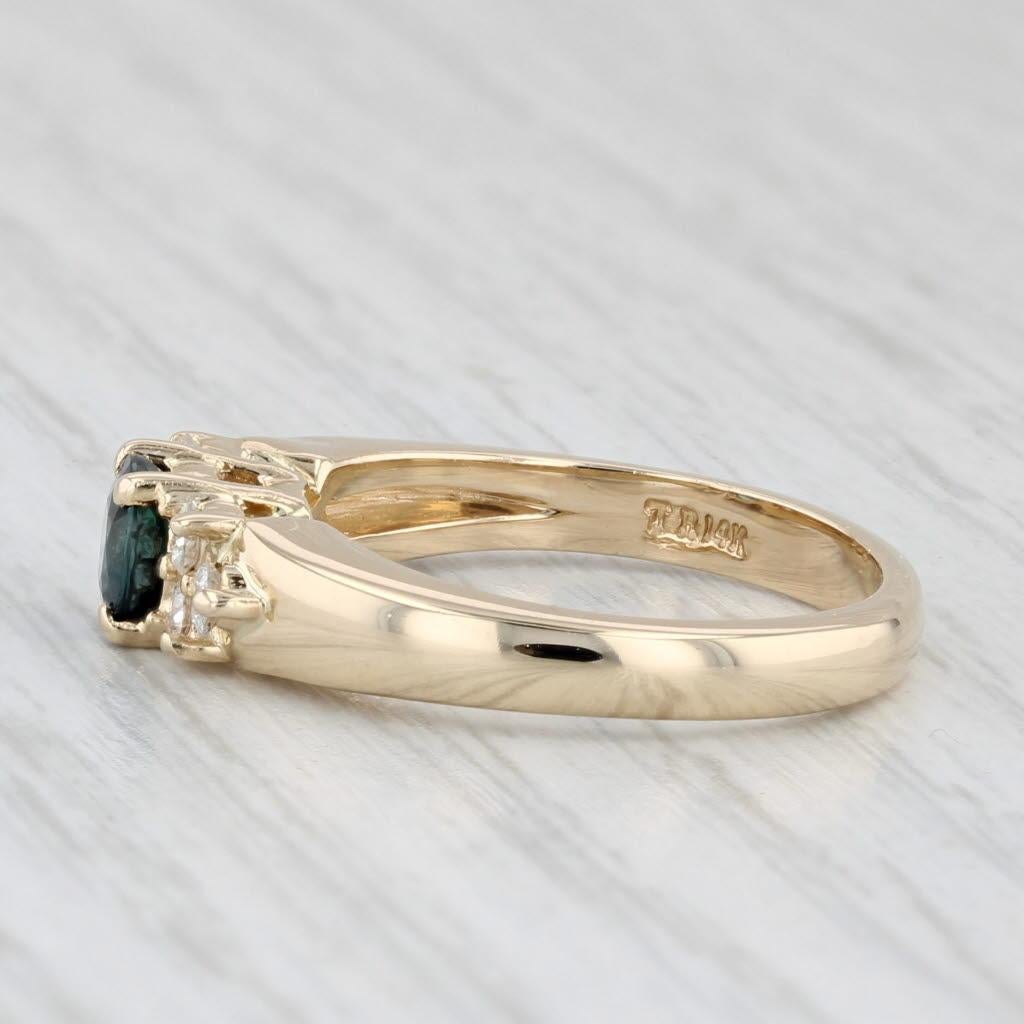 Women's 0.95ctw Blue Sapphire Diamond Ring 14k Yellow Gold Size 6.25 Engagement
