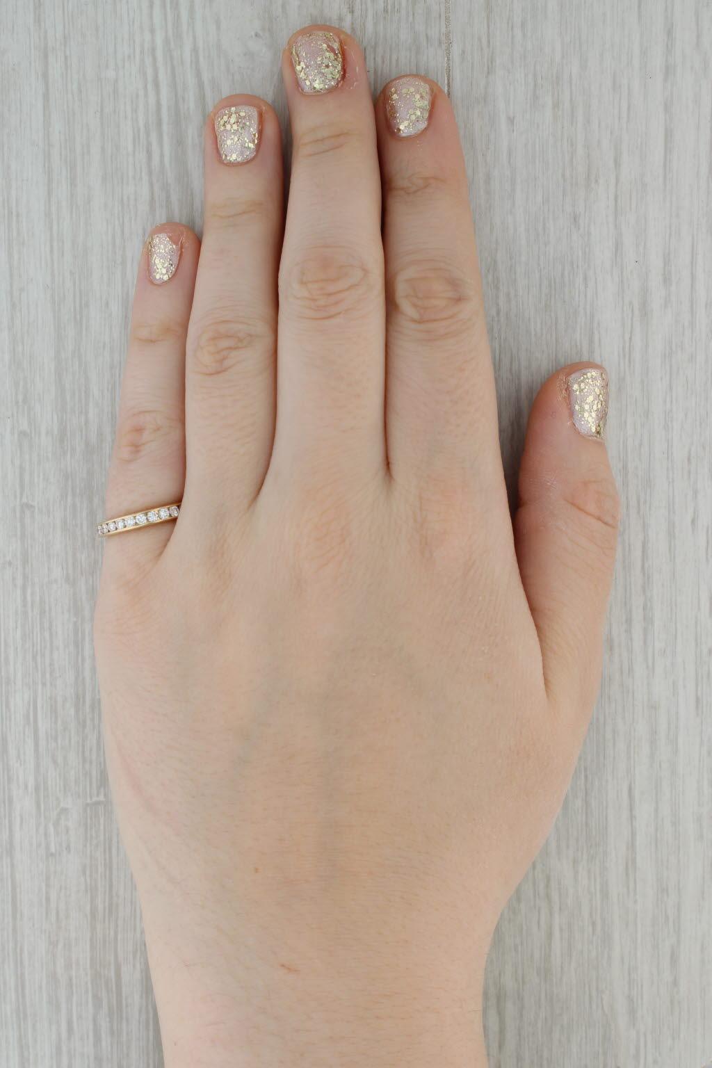 0.95ctw Diamond Eternity Band 18k Yellow Gold Stackable Anniversary Wedding Ring 3
