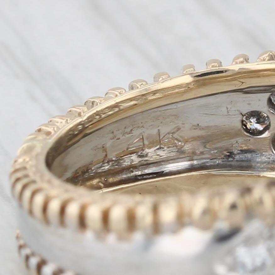 0.95ctw Pave Diamond Ring 14k Yellow White Gold Size 6.5 Band In Good Condition In McLeansville, NC