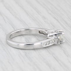 0.95ctw Princess Diamond Engagement Ring 14 White Gold Size 6.75 3-Stone