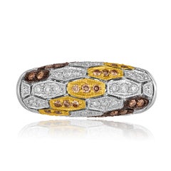 Anillo de oro con cúpula moderna de diamantes de 0,96 quilates